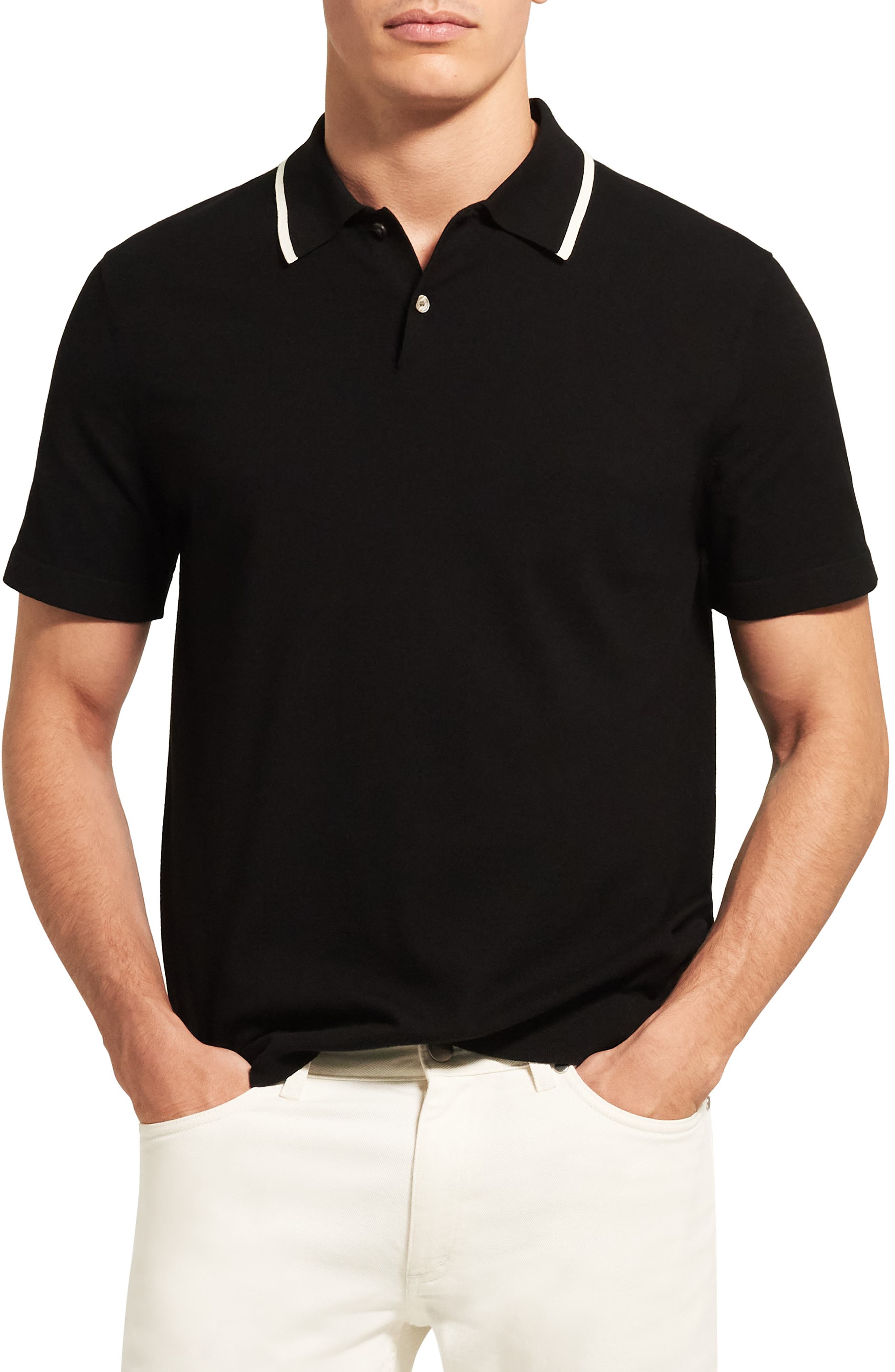 Theory Mens Dennison Sea Slub Polo Shirt Theory Mens Dennison Sea Slub Polo Shirt
